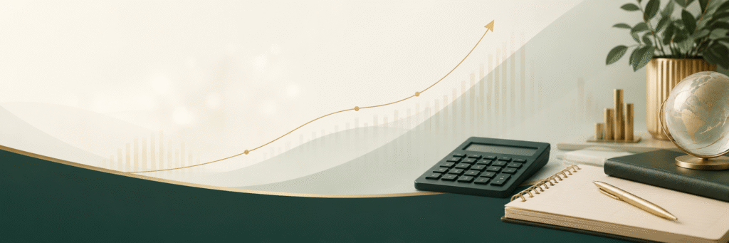 Calculadora de Juros Compostos | Servidor Investidor Imagem institucional da calculadora de juros compostos, com elementos de planejamento financeiro, crescimento patrimonial e simulação de investimentos.